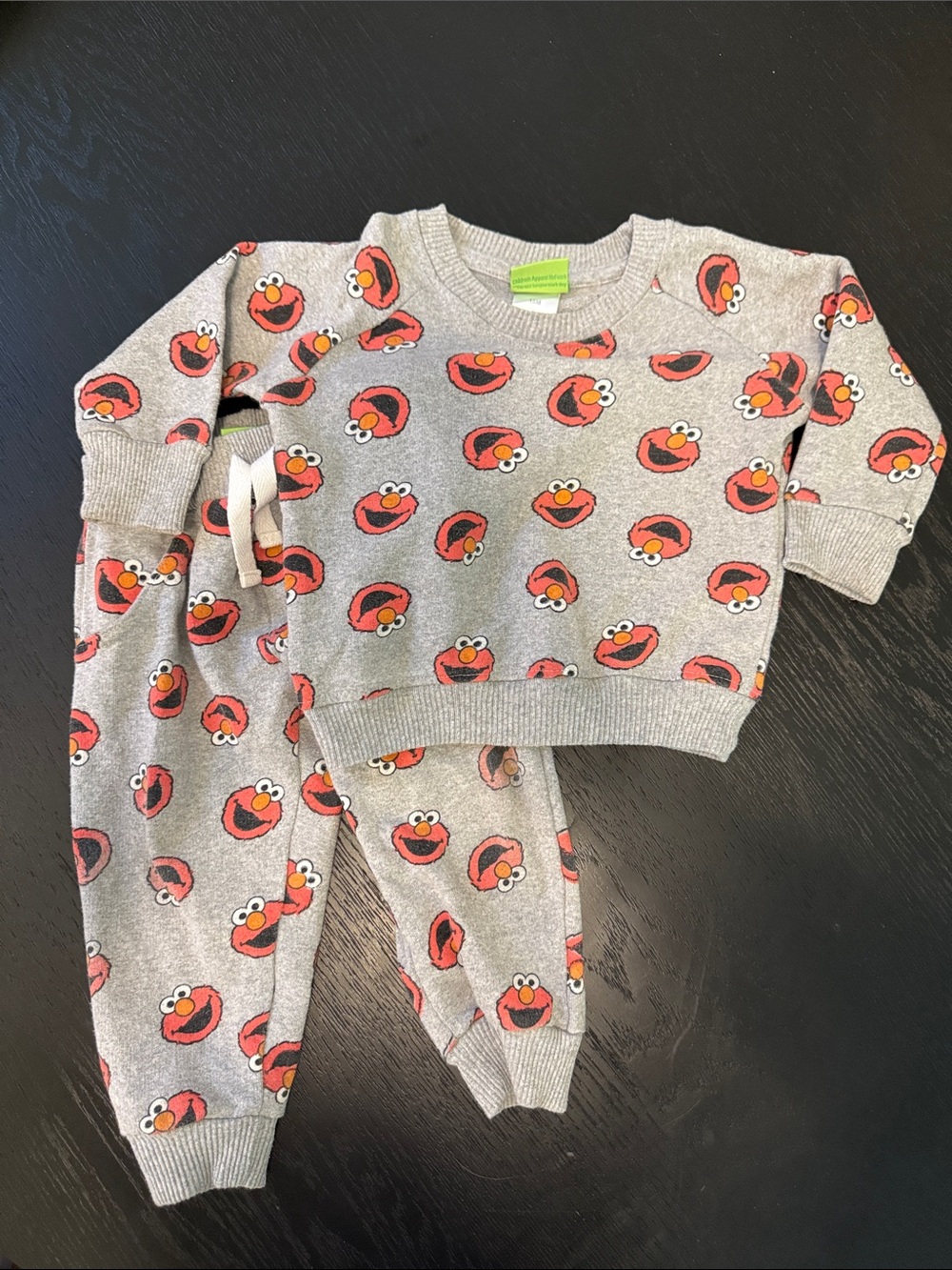 Sesame Street Gray Elmo Allover Print Pajama Set
